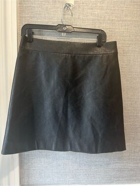 J. Crew Black Faux Leather Mini Skirt